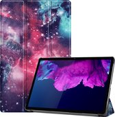 Hoes Geschikt voor Lenovo Tab P11 Hoes Book Case Hoesje Trifold Cover - Hoesje Geschikt voor Lenovo Tab P11 Hoesje Bookcase - Galaxy