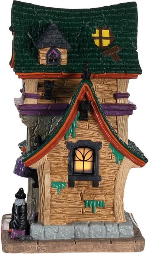 Lemax Wanda's Cottage Spooky Town Collection - AC Adaptable Halloween Village Display With Lights