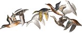 Wanddecoratie Vogels 102*4*39 cm Meerkleurig Ijzer Muurdecoratie Wandversiering