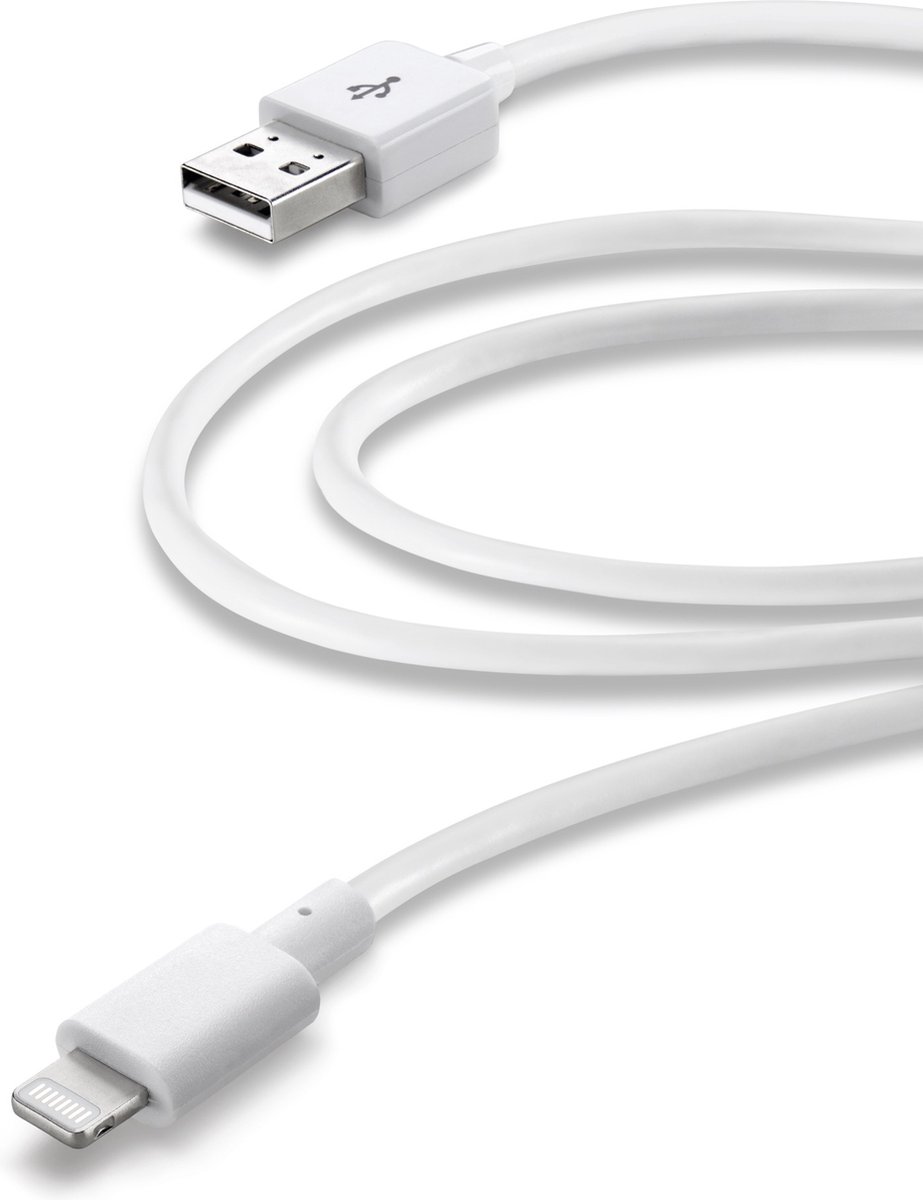 Cellular Line Usb kabel Apple lightning 3m wit