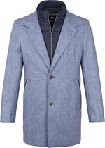 Suitable - Geke Coat Wolmix Streep Blauw - Maat 50 - Modern-fit