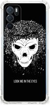 Stevige Bumper Hoesje OPPO A54s | A16 | A16s Smartphone hoesje met doorzichtige rand Skull Hair