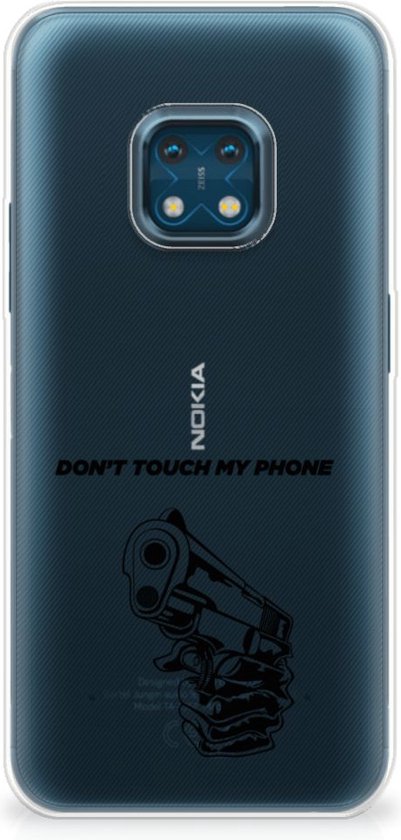 Telefoonhoesje nokia xr20 back cover siliconen hoesje transparant gun don't touch my phone