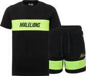 Malelions Junior Uraenium T-Shirt - Black/Neon Yellow