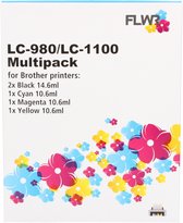 FLWR - Cartridges / Brother LC-980 / LC-1100 Multipack / zwart en kleur / Geschikt voor Brother
