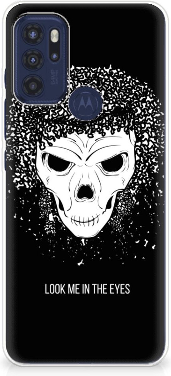 Silicone Back Case Motorola Moto G60s Skull Hair