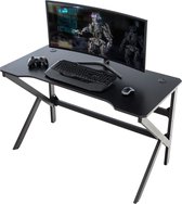 Gaming bureau Trinity met LED, Zwart