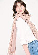 LOLALIZA Sjaal met metallic luipaard print - Licht Roze - Maat One size