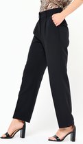 LOLALIZA Klassieke broek met wijde broekspijpen - Zwart - Maat 36