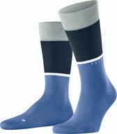 FALKE Unlimited dun zacht mid-rise ondoorzichtig met motief gestreept lang biologisch ondoorzichtig Katoen Blauw Heren sokken - Maat 44-45