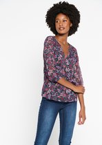 LOLALIZA Blouse met paisley print - Zwart - Maat 48