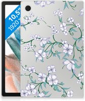 Silicone Case Samsung Galaxy Tab A8 2021 Tablet Hoes Personaliseren Blossom White met doorzichte zijkanten