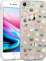 iMoshion Hoesje Geschikt voor iPhone 7 / 8 / SE (2020) / SE (2022) Hoesje Siliconen - iMoshion Design hoesje - Transparant / Allover Sushi