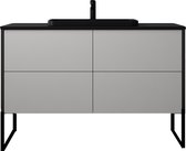 Badkamermeubel Bravos 120 cm breed licht grijs  - Badkamerkast met wastafel