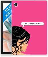 Siliconen Hoes Samsung Galaxy Tab A8 2021 Cover Woman Don't Touch My Phone met doorzichte zijkanten