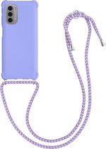kwmobile telefoonhoesjegeschikt voor Motorola Moto G51 5G - Hoesje van siliconen met telefoonkoord - In lavendel