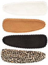 Haarspeldjes met stof - Leopard basics | Wit, Bruin, Zwart | Meisje