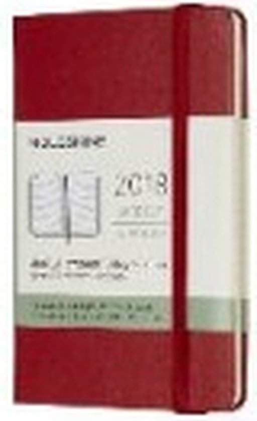Moleskine 12 Monate Wochenkalender 2018, A6 Hard Cover, Scharlachrot