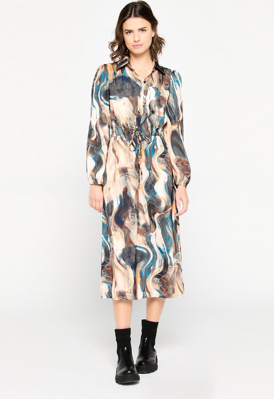 LOLALIZA Maxi-jurk met abstracte print - Veelkleurig - Maat 34 | bol.com