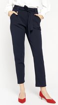 LOLALIZA Paperbag broek - Marine Blauw - Maat 46