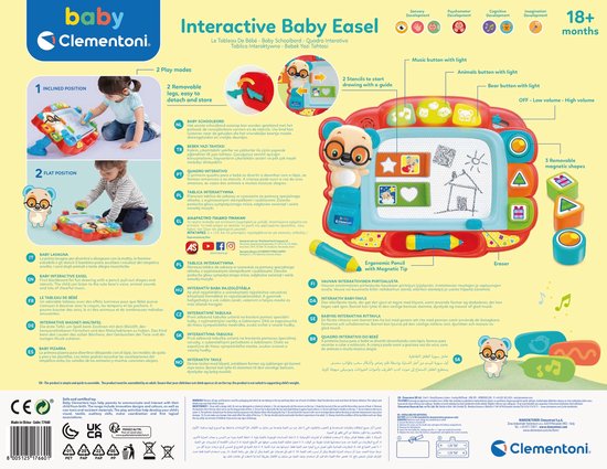 Baby Clementoni Baby Schoolbord - Babyspeelgoed - Tekenbord - Magnetisch tekenbord - Vanaf 18 maanden van Clementoni — afbeelding 5