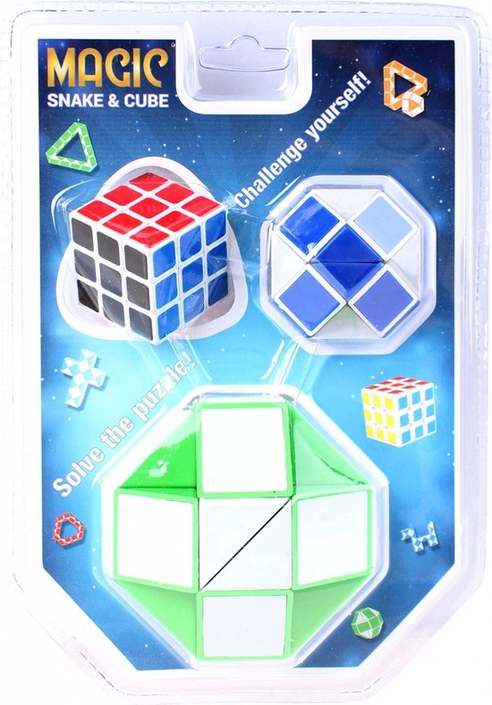 Thumbnail van een extra afbeelding van het spel Puzzel kubus set 4 delig - Kleine Magic Snake - Grote Magic Snake - Glitter Kubus - Kleine puzzel kubus - Fidget Toys onder de 20 euro