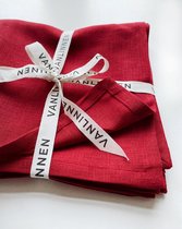 VANLINNEN - Linen Scarlet red napkins - natural 100% linen - 45cm x 45cm - 2pcs - rode linnen servetten