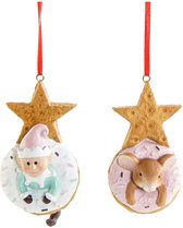 Ophangdecoratie DKD Home Decor Kerstmis Hars (2 pcs) (5.5 x 5 x 9 cm)