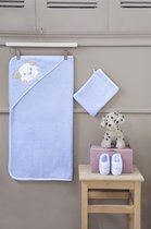 Baby Handdoek Set 3 Delige| Pasgeboren | % 100 Katoen | OEKO-TEX® Standaard | Puppy |Blauw