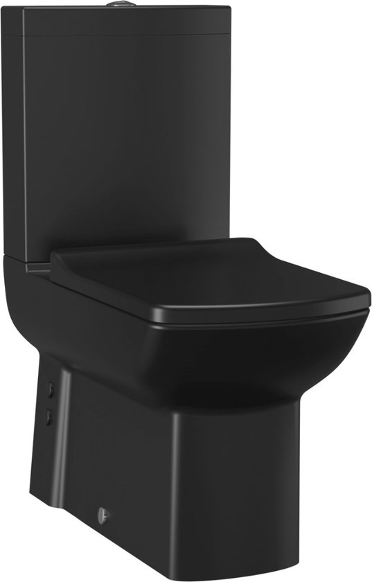 Bally Lara Duoblok Toiletpot Muur/Onder Uitgang Mat Zwart - Bally
