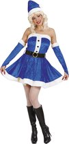 Blauw kerstvrouw voor vrouwen - Verkleedkleding - Maat S