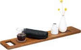 Navaris houten bad tray plank - Luxe plankje van walnoothout voor op de rand van het bad - Voor tablet, boek, kaarsen of massageolie - Walnoothout