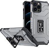 iPhone 13 Pro Max hoesje transparent rugged case Zwart - hoesje iPhone 13 Pro Max military Grade met auto magnetische schokabsorptie hoesje