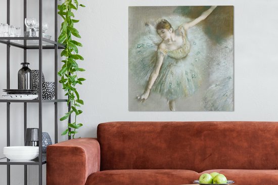 Tableau Peinture Danseuse en Vert - Peinture d' Edgar Degas - 90x90 cm - Art Décoration murale