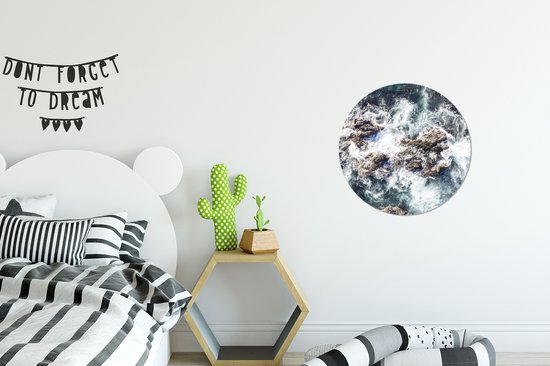 Cercle mural - Cercle mural - Mer - Pierres - Water - Aluminium - Dibond - ⌀ 30 cm - Intérieur et Extérieur