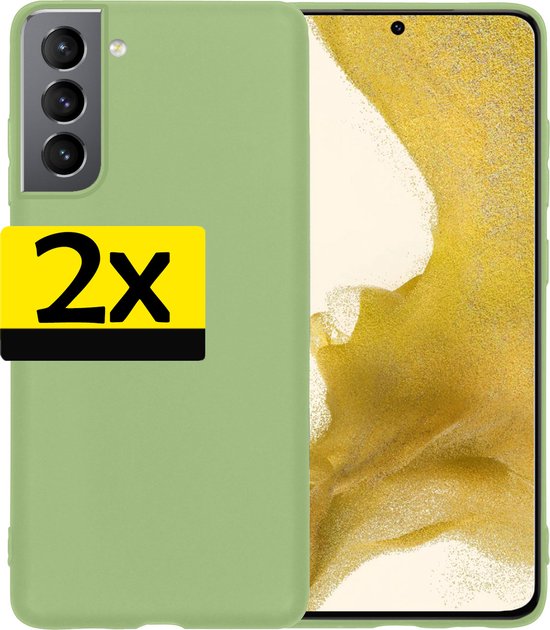 Hoesje Geschikt voor Samsung S22 Plus Hoesje Siliconen Case - Hoes Geschikt voor Samsung Galaxy S22 Plus Hoes Siliconen - Groen - 2 Stuks