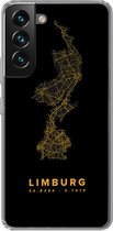 Coque Samsung Galaxy S22 - Limbourg - Carte routière Nederland - Zwart - Noir - Or - Coque de téléphone en Siliconen