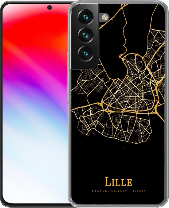Coque Samsung Galaxy S22 - Lille - Carte - Or - Siliconen
