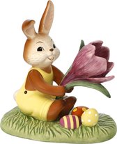 Goebel - Pasen | Decoratief beeld / figuur Haas Een krokus voor jou | Aardewerk, 12cm