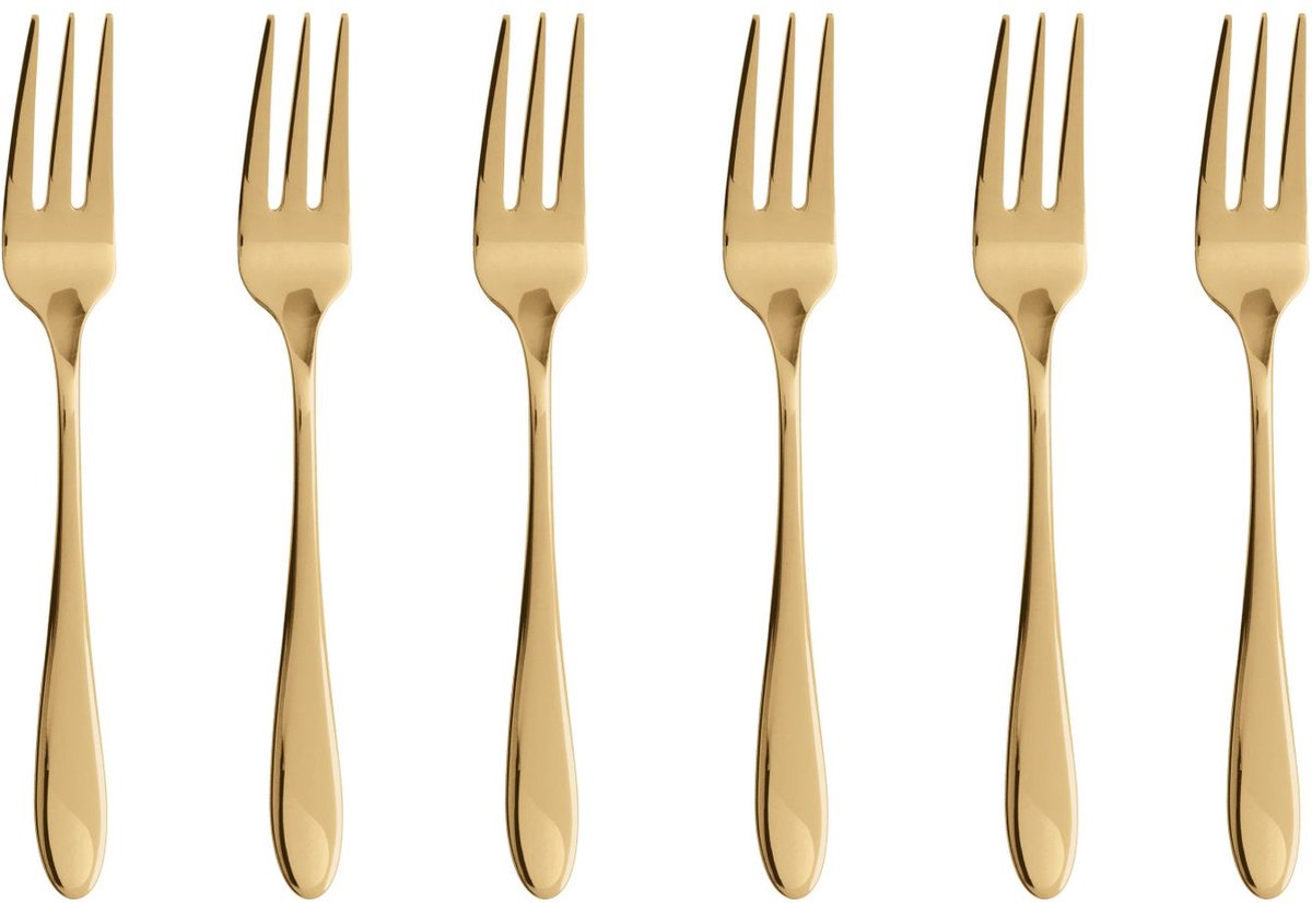 Goedkoopste Sambonet Gebaksvorkjes Velvet Goud 6 Stuks