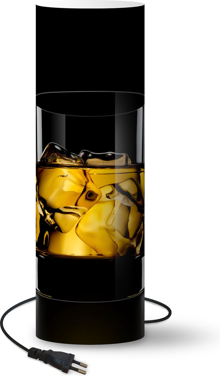 Lamp - Nachtlampje - Tafellamp slaapkamer - Glas met whisky - 60 cm hoog - Ø19.1 cm - Inclusief LED lamp