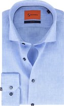 Suitable - Overhemd WS Linnen Blauw - 42 - Heren - Slim-fit