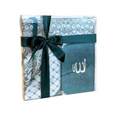 Geschenkset emirgan groen met Gebedskleed, Tasbih en Mushaf / Dua boek