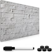 Navaris magnetisch memobord met accessoires - 40 x 60 cm - Uitwisbaar whiteboard met marker en magneten - Witte muur ontwerp magneetbord
