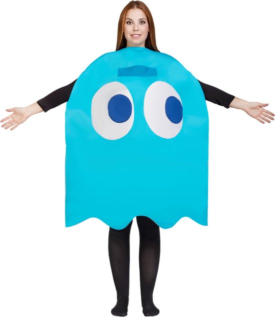 Pac-Man Ghost kostuum blauw (One Size)