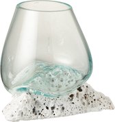 Vaas | glas | wit | 17x12.5x (h)13.5 cm