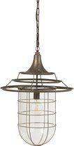Hanglamp | hout | grijs | 53x53x (h)140 cm