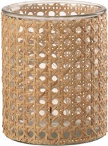 Theelichthouder | glas | naturel | 13x13x (h)17 cm