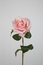 Kunstbloem - set van 2  -Roos - decoratieve tak - 54 cm - roze
