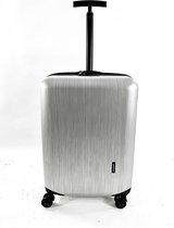 AATravel S Reiskoffer - Handbagage - Met dubbele wielen - Koffer met TSA-slot - 55 cm - Wit / Zilver